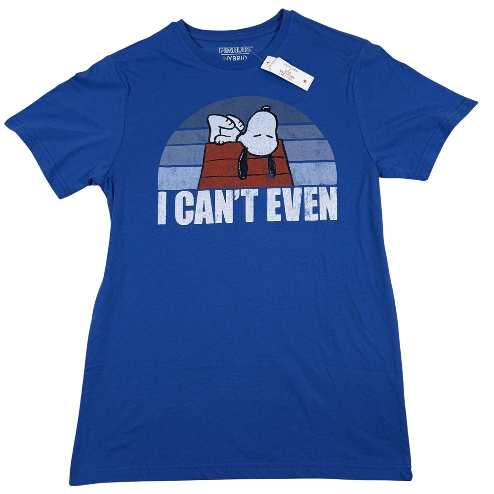 Peanuts Snoopy Shirt Small Blue I Can't Even Graphic Funny Cartoon Tee Cartoon